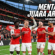 Para pemain Arsenal menunjukkan ekspresi fokus dan ketenangan penuh determinasi di lapangan Emirates Stadium saat menghadapi tekanan pertandingan.