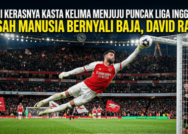 David Raya melakukan penyelamatan gemilang di bawah mistar gawang dengan seragam Arsenal.