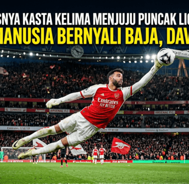 David Raya melakukan penyelamatan gemilang di bawah mistar gawang dengan seragam Arsenal.