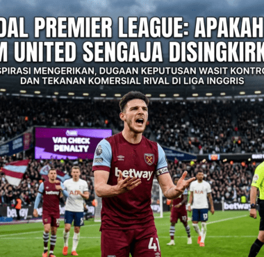 Reaksi pemain West Ham United di lapangan setelah keputusan wasit yang kontroversial dalam pertandingan Premier League.