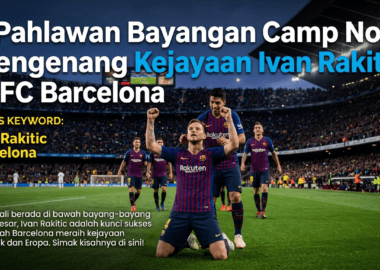 Ivan Rakitic melakukan selebrasi emosional setelah mencetak gol krusial untuk FC Barcelona