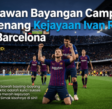 Ivan Rakitic melakukan selebrasi emosional setelah mencetak gol krusial untuk FC Barcelona