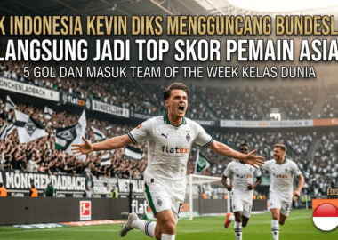 Potret Kevin Diks saat merayakan gol indahnya di pertandingan pamungkas Bundesliga bersama rekan-rekan setimnya di Borussia Mönchengladbach