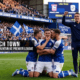 Perayaan pemain dan suporter Ipswich Town saat merayakan keberhasilan promosi ke Premier League Inggris
