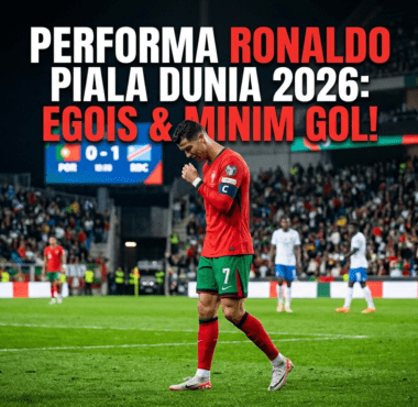 Cristiano Ronaldo tertunduk lesu di lapangan setelah gagal mencetak gol untuk Portugal di laga pembuka Piala Dunia 2026