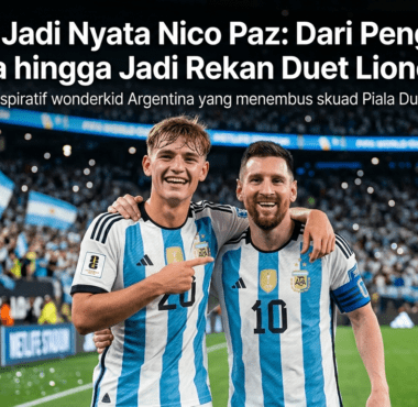 Nico Paz merayakan gol dengan senyuman lebar saat mengenakan seragam kebanggaan tim nasional Argentina
