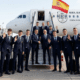 Skuad Tim Nasional Spanyol berfoto bersama sebelum naik ke pesawat menuju Amerika Serikat untuk Piala Dunia 2026.