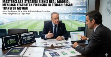 Presiden Real Madrid Florentino Perez dan jajaran manajemen klub mengelola strategi transfer pemain dan keuangan klub.