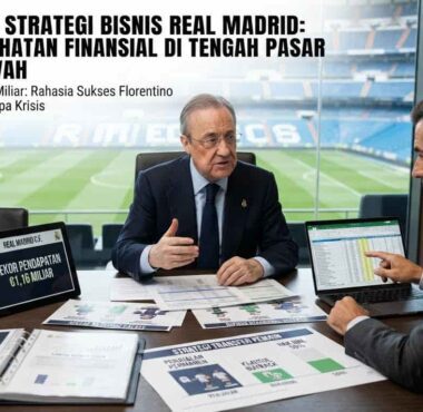 Presiden Real Madrid Florentino Perez dan jajaran manajemen klub mengelola strategi transfer pemain dan keuangan klub.