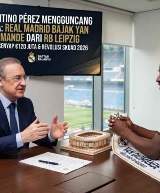 Presiden Real Madrid Florentino Pérez memimpin operasi senyap membajak Yan Diomande dari RB Leipzig di bursa transfer 2026.