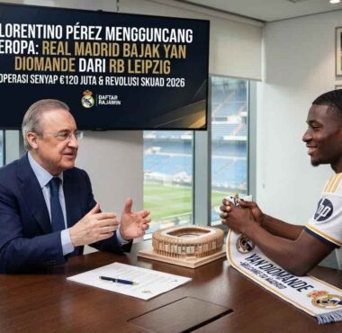 Presiden Real Madrid Florentino Pérez memimpin operasi senyap membajak Yan Diomande dari RB Leipzig di bursa transfer 2026.