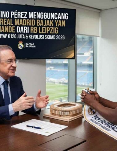 Presiden Real Madrid Florentino Pérez memimpin operasi senyap membajak Yan Diomande dari RB Leipzig di bursa transfer 2026.