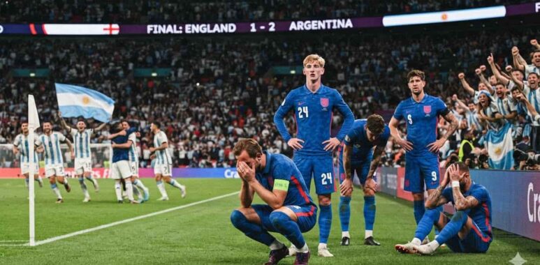 Ekspresi lesu Harry Kane dan kawan-kawan setelah Inggris dipastikan gagal melaju ke final Piala Dunia 2026 akibat kekalahan dramatis dari Argentina