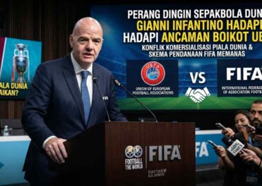 Presiden FIFA Gianni Infantino dalam sorotan tajam di tengah perselisihan sengit dengan UEFA terkait komersialisasi Piala Dunia.