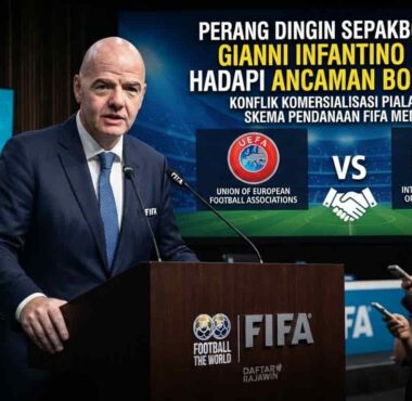 Presiden FIFA Gianni Infantino dalam sorotan tajam di tengah perselisihan sengit dengan UEFA terkait komersialisasi Piala Dunia.
