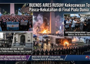 Buntut kegagalan Argentina di final Piala Dunia 2026 memicu kerusuhan dan bentrokan suporter dengan kepolisian di Obelisco Buenos Aires.