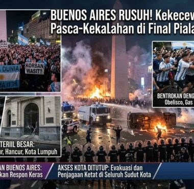 Buntut kegagalan Argentina di final Piala Dunia 2026 memicu kerusuhan dan bentrokan suporter dengan kepolisian di Obelisco Buenos Aires.