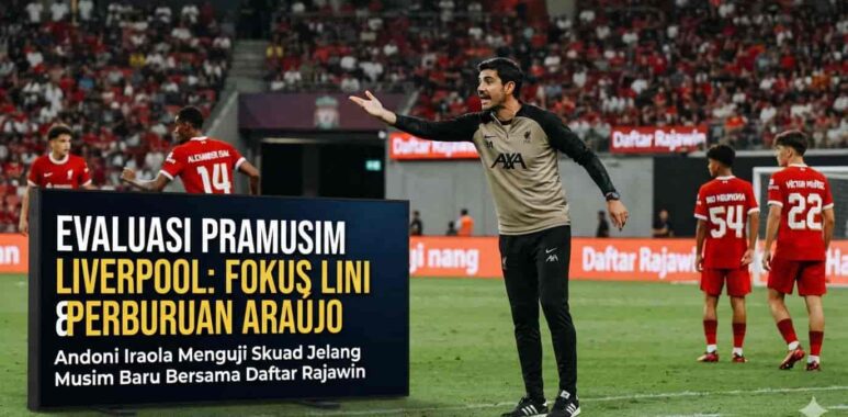 Pelatih Andoni Iraola memberikan arahan kepada skuad Liverpool dalam laga pramusim