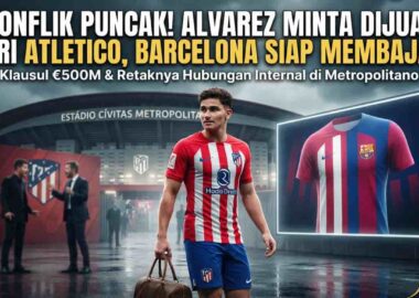 Penyerang Argentina Julian Alvarez yang meminta transfer dari Atletico Madrid ke FC Barcelona