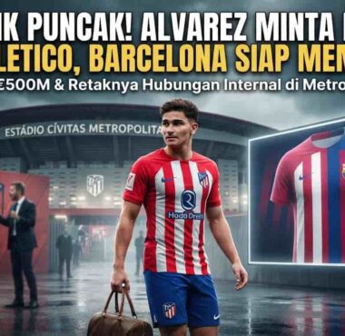 Penyerang Argentina Julian Alvarez yang meminta transfer dari Atletico Madrid ke FC Barcelona