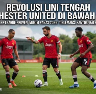 Jajaran pemain baru Manchester United di lini tengah saat melakoni sesi latihan bersama tim