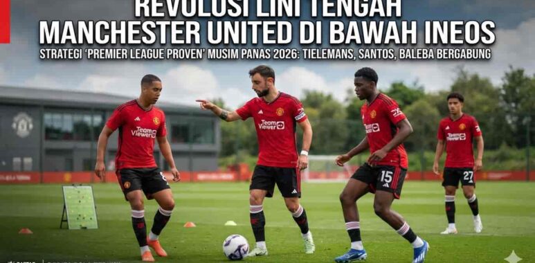 Jajaran pemain baru Manchester United di lini tengah saat melakoni sesi latihan bersama tim
