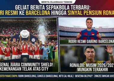 Skuad Arsenal saat merayakan trofi Community Shield 2026 usai mengalahkan Manchester City