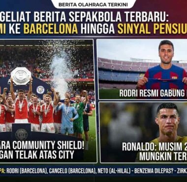 Skuad Arsenal saat merayakan trofi Community Shield 2026 usai mengalahkan Manchester City