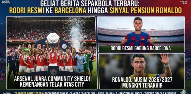 Skuad Arsenal saat merayakan trofi Community Shield 2026 usai mengalahkan Manchester City