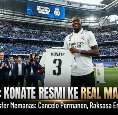 Ibrahima Konate saat diperkenalkan secara resmi sebagai pemain baru Real Madrid