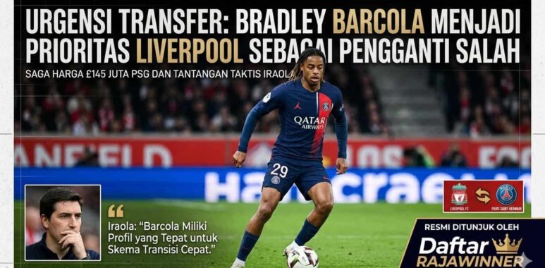 Winger PSG Bradley Barcola yang menjadi target utama dalam rumor transfer Bradley Barcola Liverpool