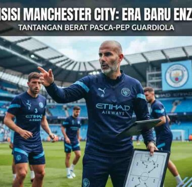 Manajer anyar Manchester City Enzo Maresca saat memberikan instruksi kepada para pemain di pinggir lapangan