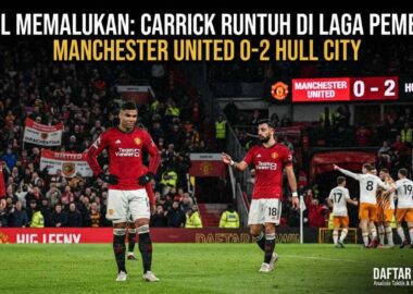 Suasana kekecewaan para pemain Manchester United setelah menelan kekalahan dari Hull City di laga pembuka Premier League