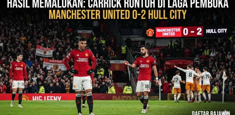 Suasana kekecewaan para pemain Manchester United setelah menelan kekalahan dari Hull City di laga pembuka Premier League
