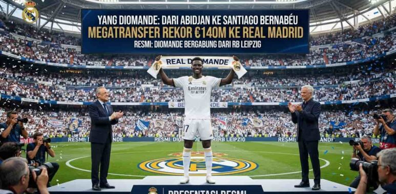 Yan Diomande yang resmi berseragam Real Madrid usai memecahkan rekor transfer dari RB Leipzig