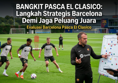 Sesi diskusi taktis Hansi Flick bersama tim pelatih Barcelona di fasilitas latihan Ciutat Esportiva Joan Gamper