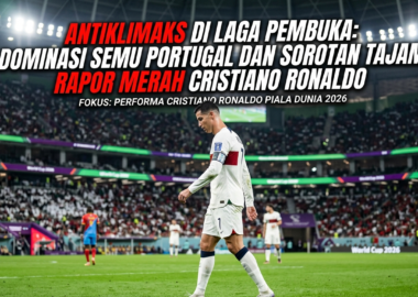 Ekspresi lesu Cristiano Ronaldo saat berjalan di lapangan setelah Portugal ditahan imbang 1-1 oleh Kongo di laga pembuka.
