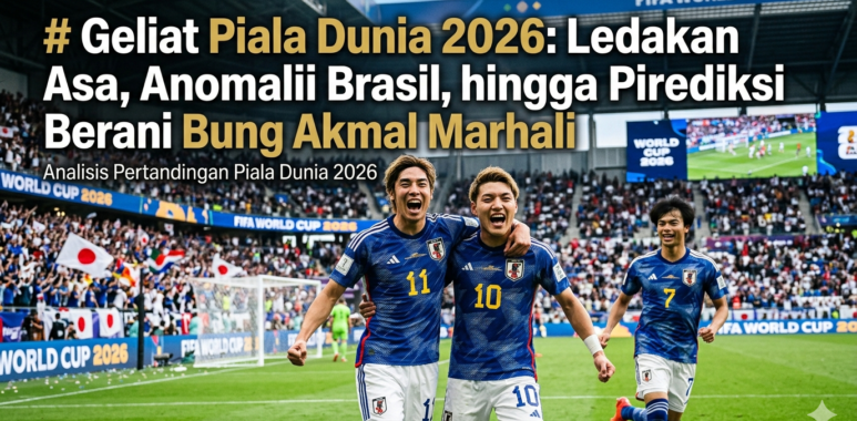 Ekspresi kegembiraan para pemain tim nasional Jepang saat merayakan gol kemenangan di babak fase grup.