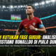 Ekspresi serius Cristiano Ronaldo saat berusaha menembus kawalan ketat bek lawan dalam pertandingan fase gugur Piala Dunia
