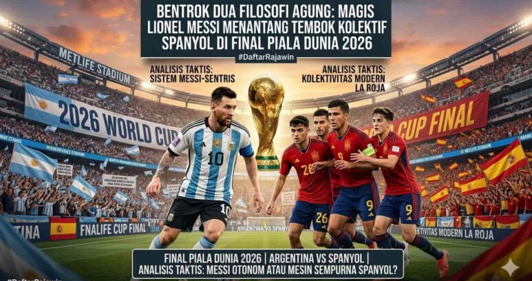 Duel sengit perebutan trofi antara kolektivitas timnas Spanyol melawan magis individu Lionel Messi di final Piala Dunia 2026.