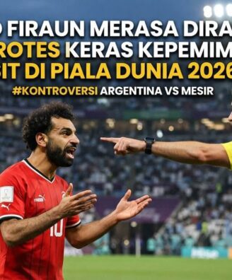 Ekspresi protes Mohamed Salah kepada wasit Francois Letexier dalam laga babak 16 besar Piala Dunia 2026