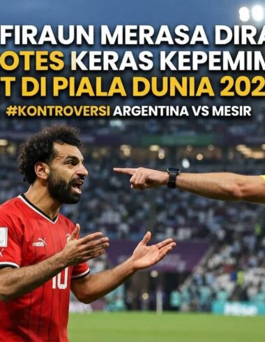 Ekspresi protes Mohamed Salah kepada wasit Francois Letexier dalam laga babak 16 besar Piala Dunia 2026